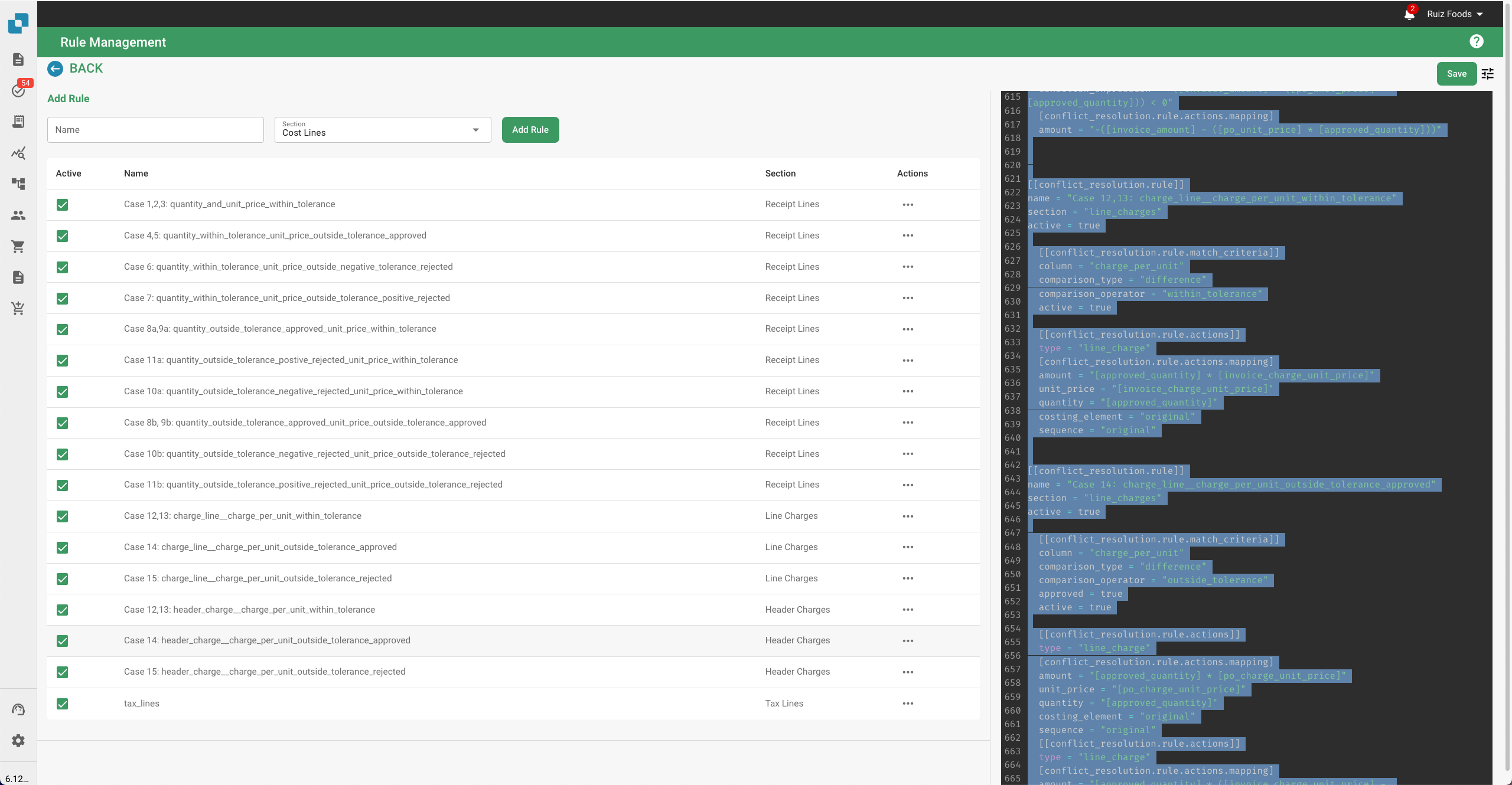 Docbits Rule Manager Interface