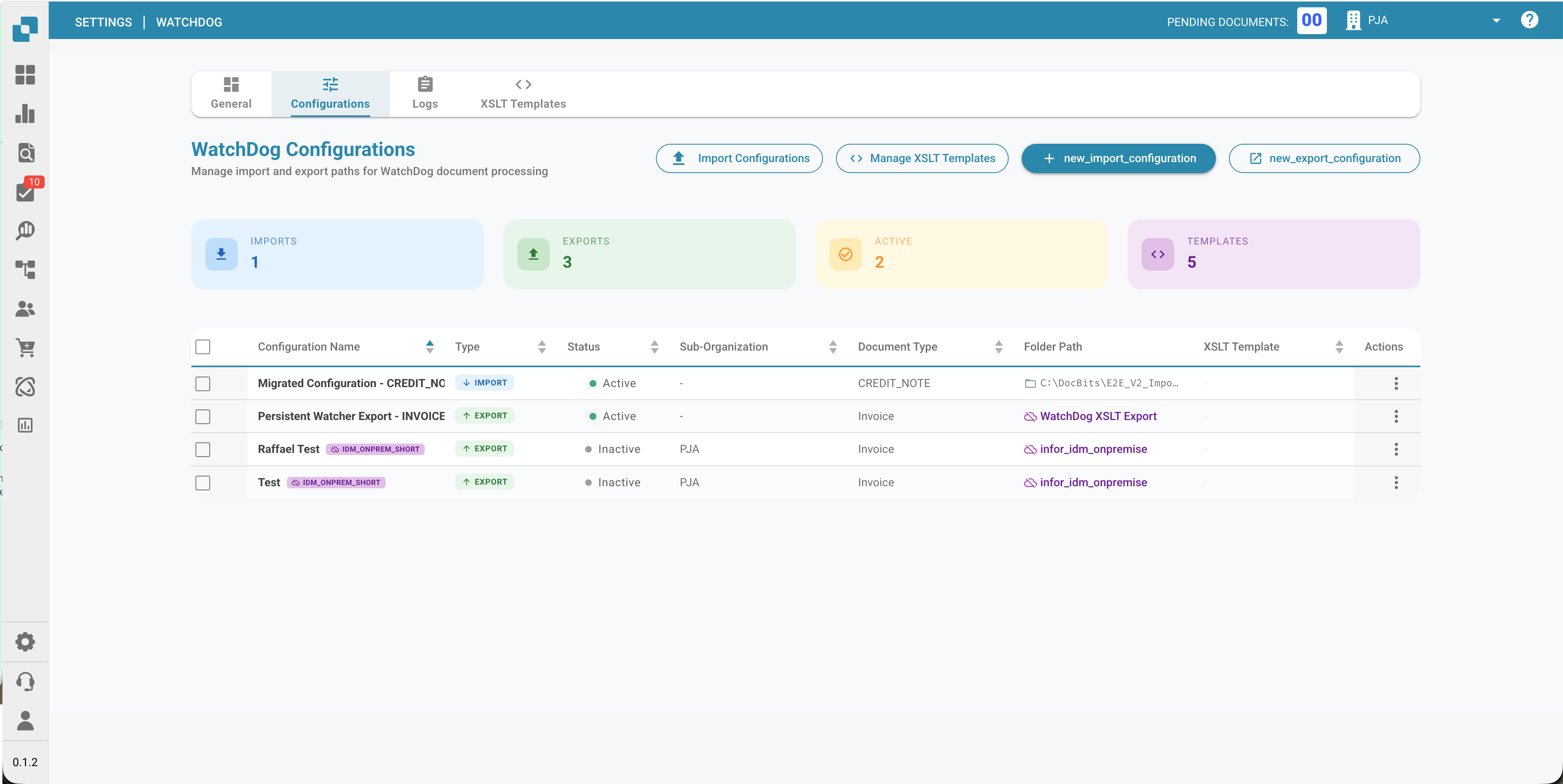 WatchDog Algemene instellingen