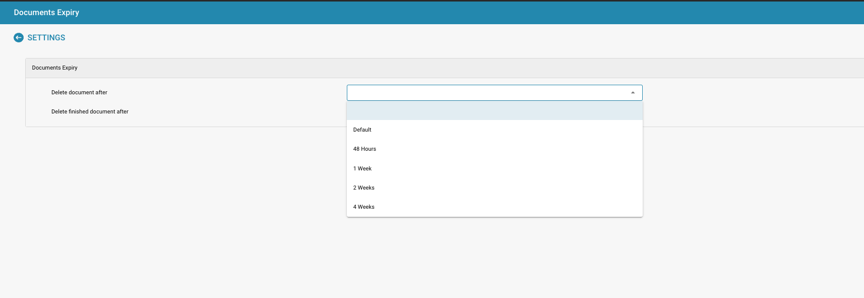 Docbits Documents Expiry Settings
